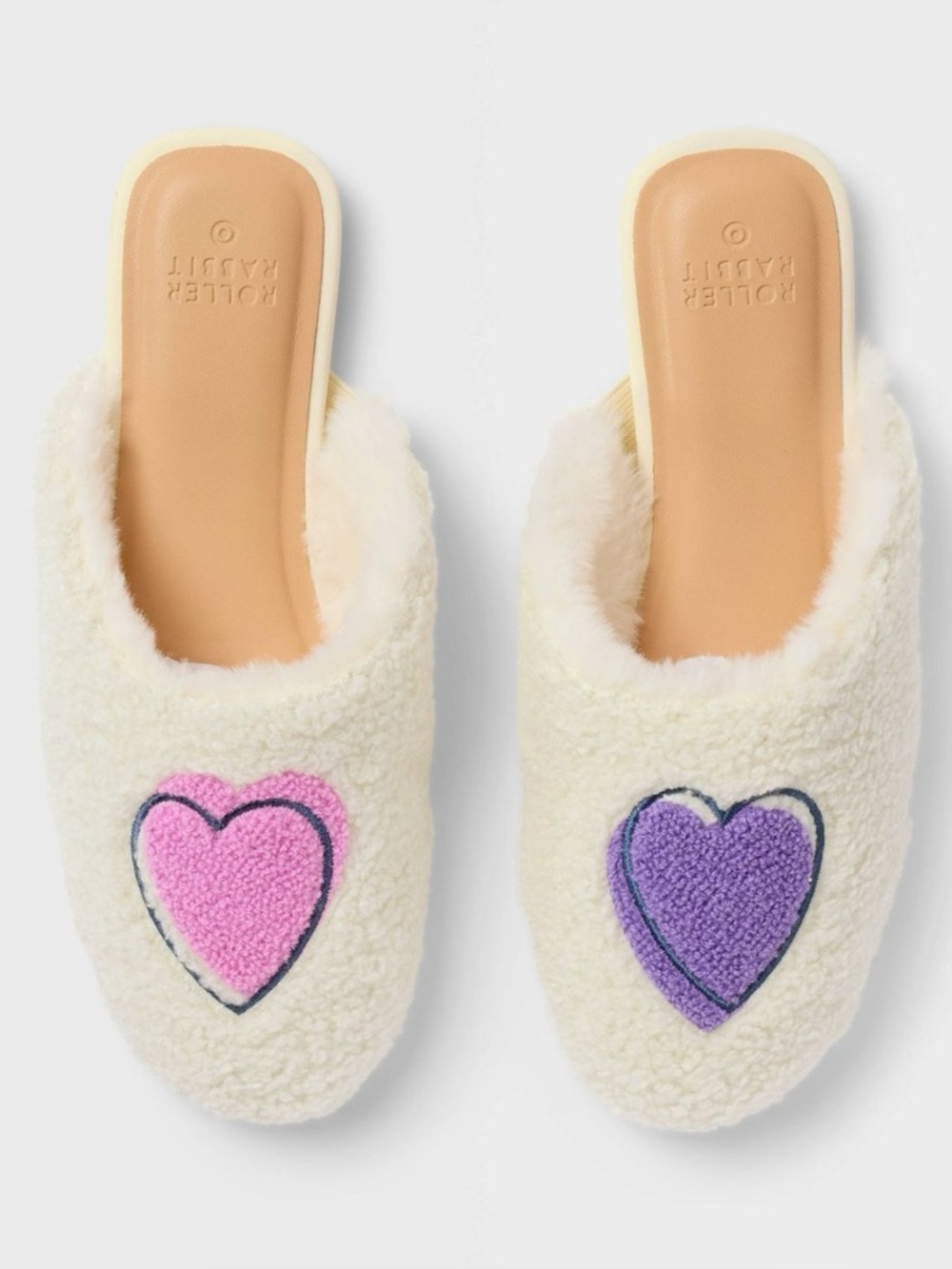 Roller Rabbit x Target | Women's Disco Hearts Wave Fuzzy House Slipper Size XL